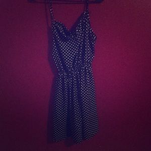Black with white dot mini dress